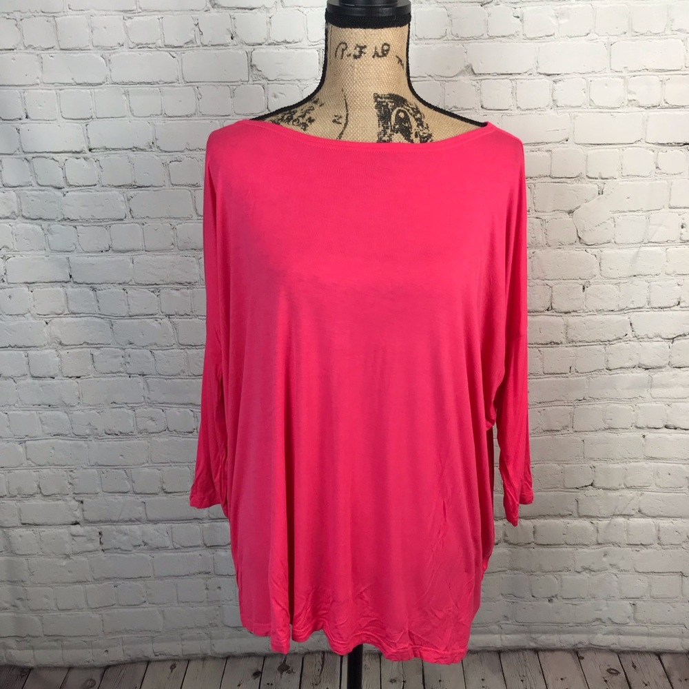 [Piko 1988] ¾ length sleeve pink blouse